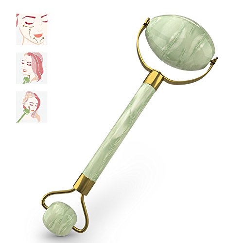 6 mejores rodillos de jade 27 Echo & Kern - Rodillo doble de jade con piedra de jade auténtico...