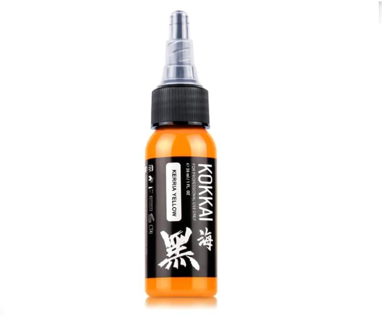 Tinta para tatuagem kokkai sumi Kerria Yellow, à base de água, sem acrílico, 15 mL