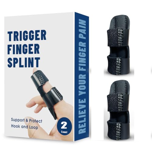 Image of NSKONGDODO Trigger Finger Splints /Brace for Knuckle Immobilization,Broken Protector and Straightening Arthritis Relief,Pain Relief,Fits Index,Middle, Ring Fingers (2, 2 Straps)