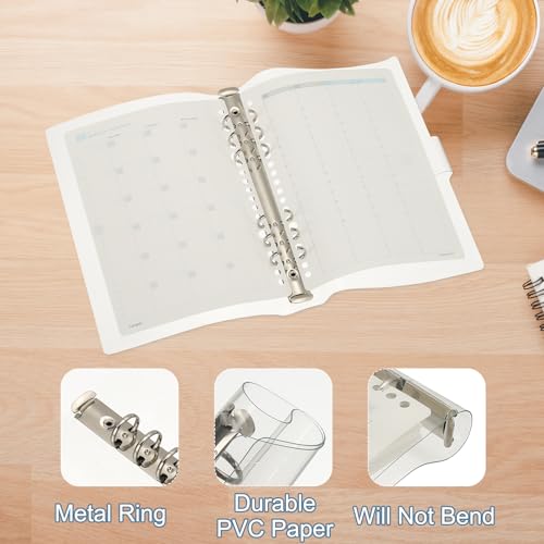 PATIKIL Capa de fichário A4, 4 fichários redondos protetores de papel PVC para pasta de caderno de r