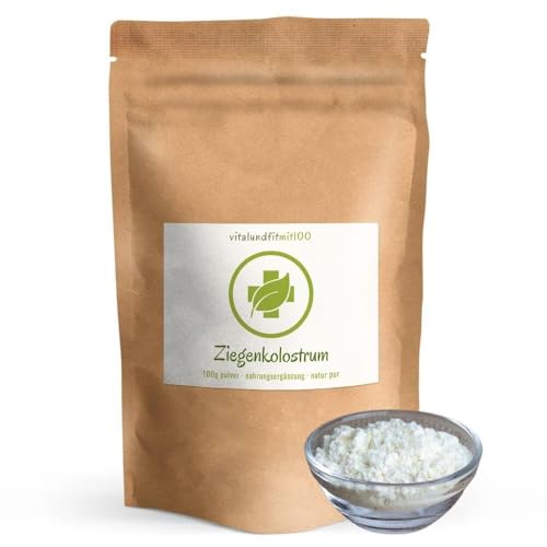 Ziegenkolostrum Pulver 100g - auch Erstmilch/Biestmilch der Ziege genannt - 38% IGG - Deutsches Qualitätsprodukt ohne Zusätze - 100% rein - Biologisches Gold der Ziege