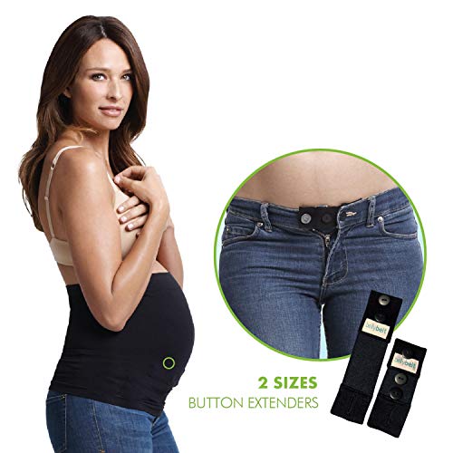 The Peanutshell Bando Belly Band For Pregnancy, Maternity Pants And Jeans Extender For All Trimesters And Including Post Pregnancy (Medium/Large, Black) #TOP1