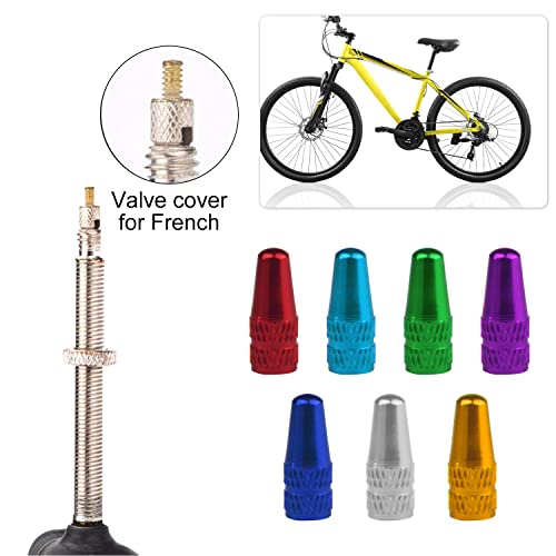 Packung mit 28 Packung Farbe Ventildeckel, Fahrradzubehör, Ventil Plugin, Reifenventilabdeckungen, Aluminium-Staubabdeckungen, mit 2 Konvertierender Kopfadapter, benutzt für die meisten Fahrräder