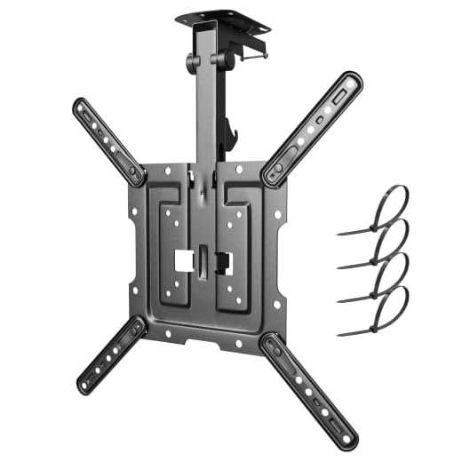 Flip Down TV Mount for Most 23'' to 55'' TVs, Manual Ceiling TV Mount