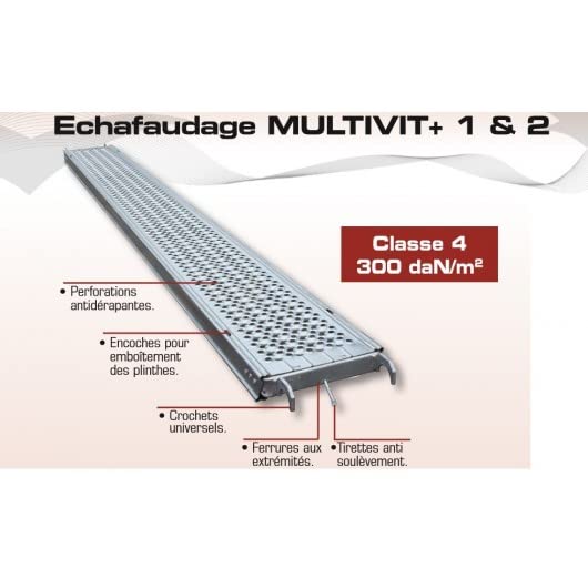 ALTRAD - Plancher acier épervier 0,30 x 1,50m - NF - gamme échafaudage multidirectionnel - MULTIVIT+ 1&2- Réf: n4884