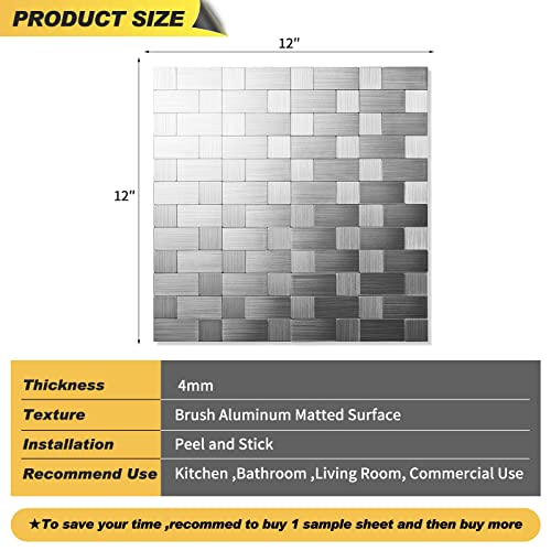 Peel And Stick Tiles Backsplash, Stainless Steel Stick On Wall Tiles For Kitchen #TOP2
