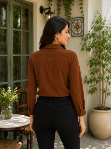 Image of FUNDAY FASHION Women Solid Regular Fit V Collered Casual Shirt (Pack of 2)