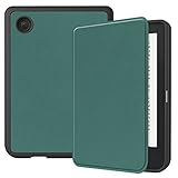 SZLONKOU E-Reader Cover for Kobo Clara Colour N367(2024)/Clara BW N365 (2024)/Clara 2E N506 (2022 Release) 6',Ultra Slim Lightweight TPU Leather Case with Auto Sleep/Wake Up Function(TPU-Dark Green)