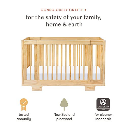 Babyletto Yuzu Convertible All-Stages Bassinet, Midi, Full-Size Crib In Natural, Greenguard Gold Certified, Portable & Adjustable With Conversion Kits And Pads Included #TOP1