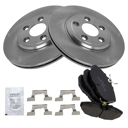 Image of TRQ Rear Ceramic Brake Pad and Rotor Set | For 02-05 Ford Thunderbird 00-06 Lincoln LS 00-02 Jaguar S-Type 03-05 Jaguar S-Type 05 XJ8 To Chassis # G49700