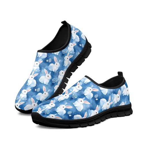 Zapatillas antideslizantes para mujer, zapatillas de deporte antideslizantes, zapatillas de entrenamiento cómodas, zapatillas ligeras, suela negra, conejo, 43 EU