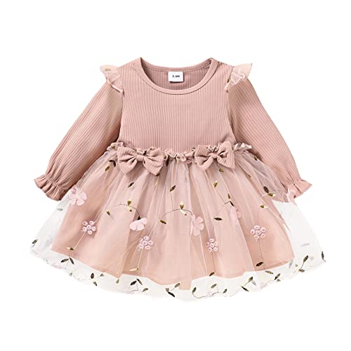 Vestido de punto para niña con volantes, manga larga, vestido de fiesta, boda, bautizo, con lazo, princesa, traje de cumpleaños, para niñas, 2 años, juego de ropa de princesa, vestido de invierno, Vestido de punto para niña con volantes, manga larga, vestido de fiesta, boda, bautizo, con lazo, princesa, traje de cumpleaños, para niñas, 2 años, juego de ropa de princesa, vestido de invierno,