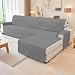 YSTELLAA 100% Wasserdicht Couch Überzug L Form 3 Sitzer, Sofa Cover L Shape Reversibel Universal, Gesteppte Sofa Überzug Ecksofa rutschfest, Couch Bezug Ecksofa Ratzfest Waschbar, Hellgrau