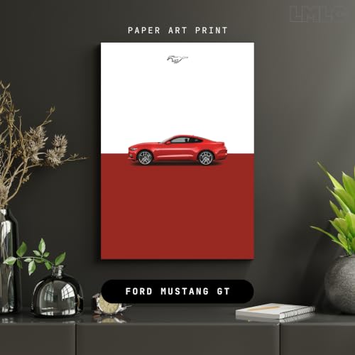Image of Live Mad Live Crazy Ford Mustang GT Portrait Single Wall Paper Poster, A3 Size, 16.5L X 11.7W Inches Unframed Art Prints - Home, Bedroom, Living Room & Decor - Aesthetic, Matt Finish, Frame Not Included