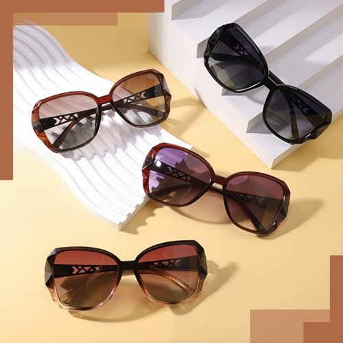 Image of DragonflyDreams Women Large Sunglasses, UV 400 Glasses | Oversized Classic Trend Ladies Sunglasses Sparkling Large Frame