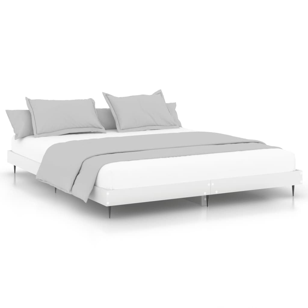 Rantry Bettgestell mit LED, Massivholz, weiß, 200 x 200 cm, Lattenrost für Erwachsene, Kinder und Jugendliche, einfache Montage, Typ 2 Betten und Lattenroste