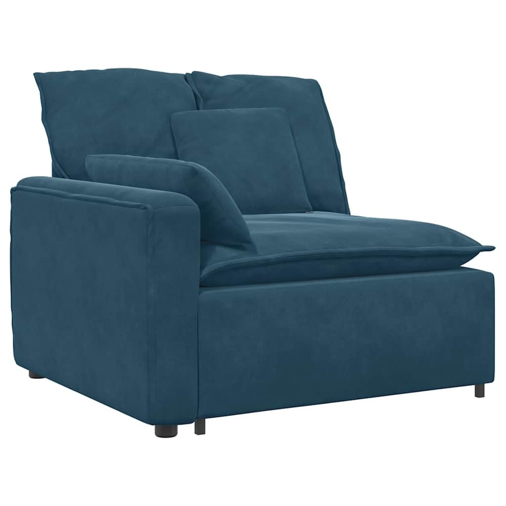 Modułowa sofa z poduszką, niebieska, 3-częściowa sofa narożna, zestaw wypoczynkowy z tapicerowanym narożnikiem, elastyczna rozbudowa, do salonu, lounge, kina domowego, element siedziska