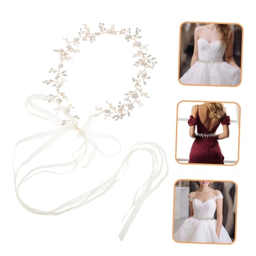 1Pc Handmade Pearl Flower Wedding Waist Belt Bridal Sash for Dress Decoration Elegant Accessory for Bride Gown Gorgeous Rhinestone Detail for Memorable Moments Versatile Use2