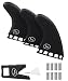 Ho Stevie! Thruster Surfboard Fins (3 Fins) - FCS or Futures Sizes, with Fin Bag, Screws, Wax Comb and Fin Key