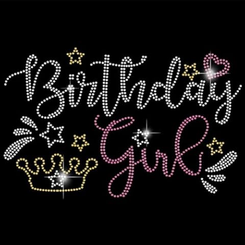 SUPERDANT Birthday Girl Rhinestone Iron-on Transfer Cover