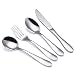 VANRA Juego de cubiertos para niños de 4 piezas Juego de utensilios de 18/10 en acero inoxidable de plata cubiertos Utensilios para niños pequeños (1 tenedor + 2 cucharas + 1 cuchillo)