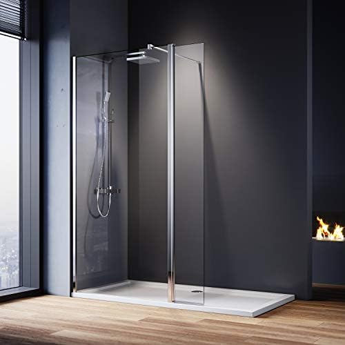 ELEGANT 1200mm Wet Room Shower Screen Panel 8mm Easy Clean Glass Walk in Shower Enclosure