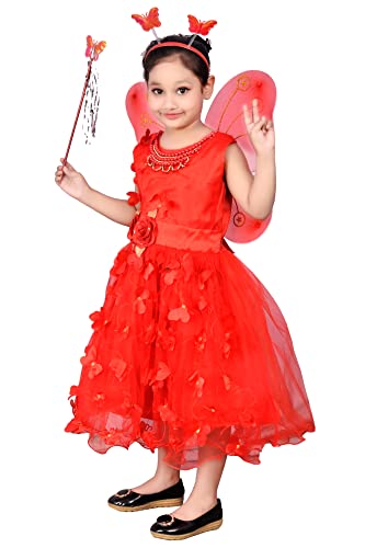 Image of Baby Girls Midi /Knee Length Festive /Wedding Dress (Colour-Red)-Article No.98