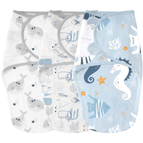 Yoofoss Baby Swaddles for Newborns 100% Organic Cotton, Adjustable Swaddle Sleep Sack 0-3 Months Newborn Swaddle Sack, Breathable Soft(Small)