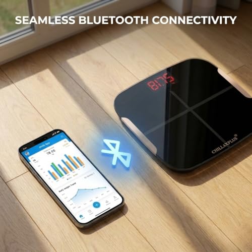 Weighing Machine for Body Weight | Smart Bluetooth BMI Weight Machine for Home with Body Fat Analyzer & 13 Body Metrics | Supports 8 Users, Strong ABS