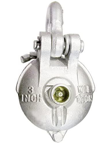Yarding Block with Shackle & Pin 1.5 Ton - 3 inch Sheave Pulley Grease Fitting | Rigging