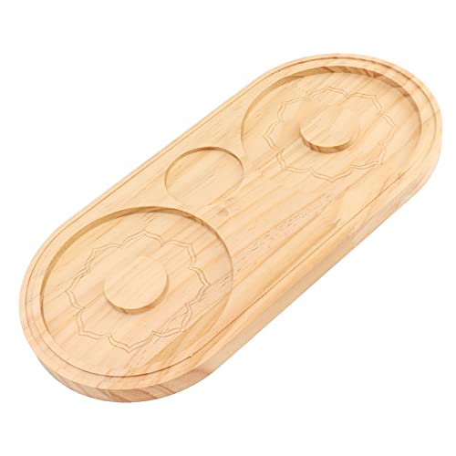 Glass Rimmer Dual Plate Design Cocktail Sugar Rimmer Bar Tool for Party Pine Wood (A)