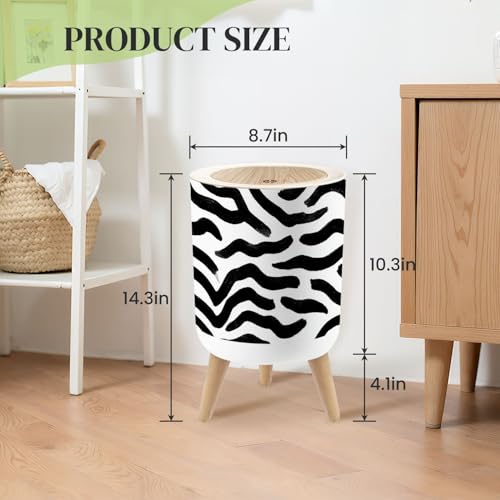 Basurero pequeño redondo con tapa estampado animal 7L miniatura 3