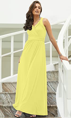 Image of KOH KOH Womens Long Sleeveless Flowy Bridesmaid Cocktail Evening Gown Maxi Dress