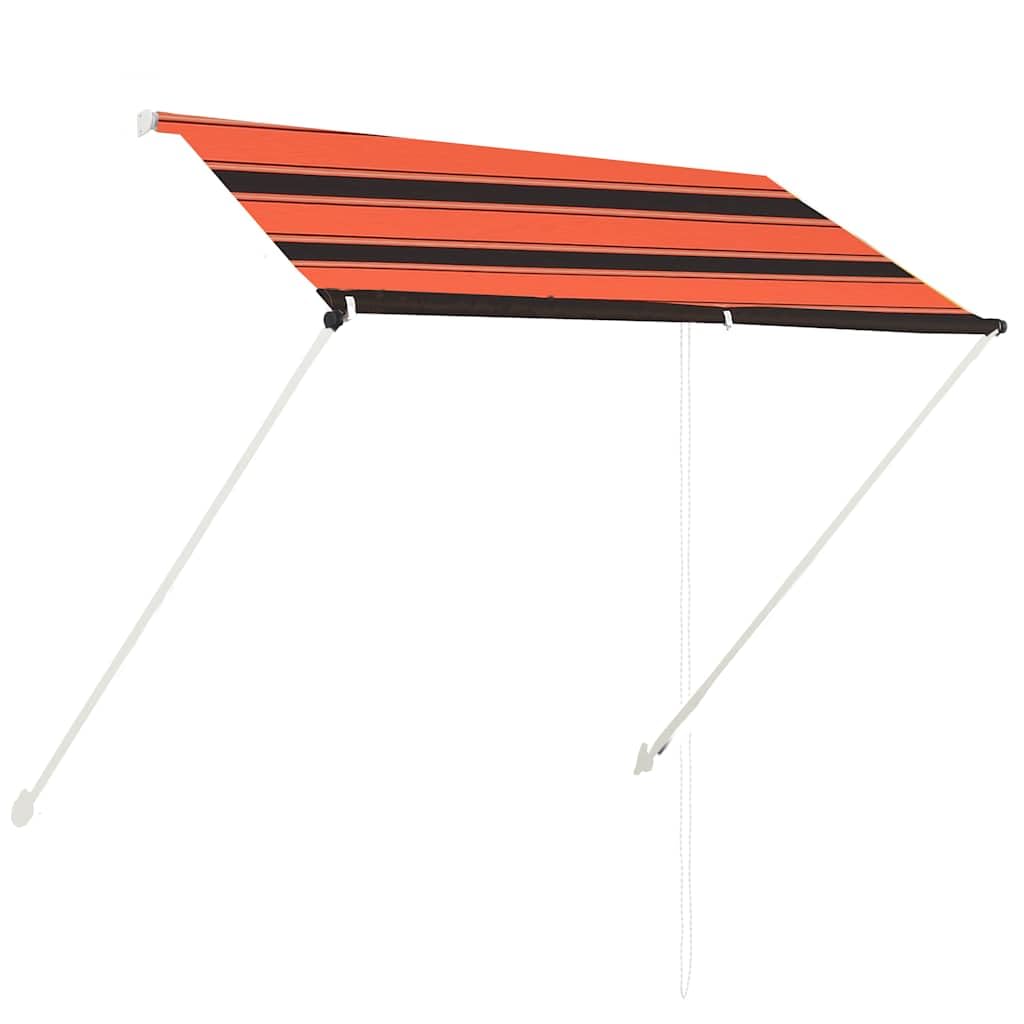 vidaXL Retractable Awning 200cm - Manually-Operated Outdoor Sun Shade/Canopy, Orange/Brown, UV and Water, Adjustable — image 1
