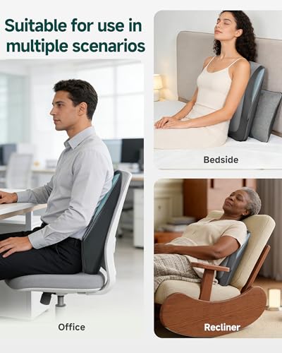 Image of Snailax Back Massager with Heat, 3D Shiatsu Neck Massage Pillow, Vibration | 8 Fixed Kneading Nodes, Reversible Design, 3 Intensities, Heat & Vibration, Detachable Soft Cover, 30-Min Auto-Off