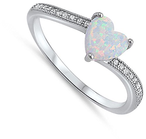 CHOOSE YOUR COLOR Sterling Silver Heart Promise Ring2