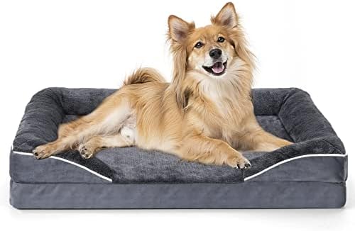 Arien Dog Bed, Dog Beds for Large Dogs, Orthopedic Bolster Couch Pet Bed for Large Dogs, Removable Washable Cover, Nonskid Bottom Couch, Dog Sofa Bed for Comfortable Sleep