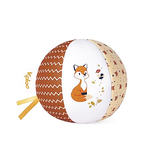 KALOO - Mein Babyball mit Fuchs - 10 cm - Babyspielzeug - Weicher Ball mit Bildern für Kinder - Fördert Feinmotorik und Vorstellungskraft. Ab 6 Monate, K221500