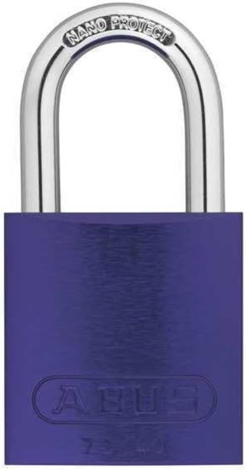 ABUS 72/40 KA Aluminum Safety Padlock Keyed Alike with 1" Shackle, Purple, Pack of KA x 6