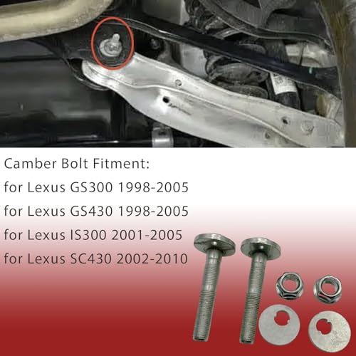 2-Piece Eccentric Alignment Camber Bolt Kit | Lexus GS, IS300 & SC430 - Image 4