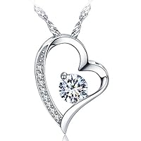 Algopix Similar Product 20 - Heart Necklace 14K White Gold Plated