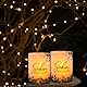BETESSIN 12x Windlichter Tischdeko Hochzeit - Schön DASS du da bist - Lichthülle im Eukalyptus Design - Windlicht Tischdekoration für Geburtatsg, Hochzeit, Taufe, Babyparty, Konfirmation UVM.
