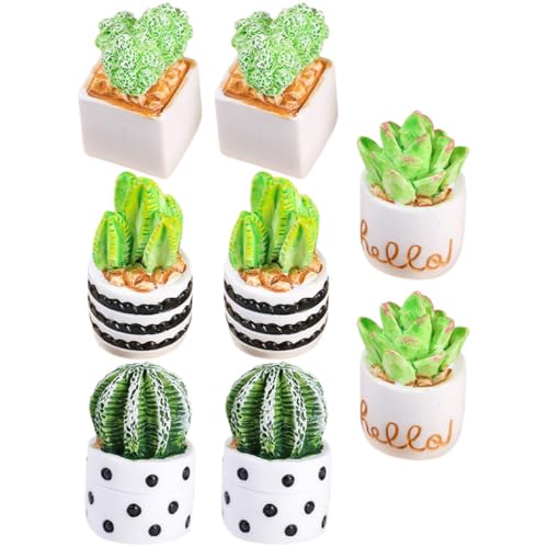 Hemobllo 8 pièces Miniature Cactus Décoratif Pot Mixte Plantes Succulentes Artificielles pour Micro Jardin et Décoration de Maison