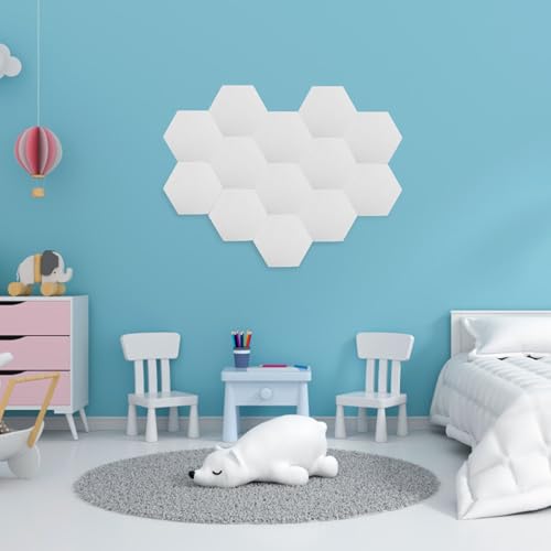 Isolation acoustique optimale avec 12 panneaux absorbants hexagonaux blancs pour studio - 3