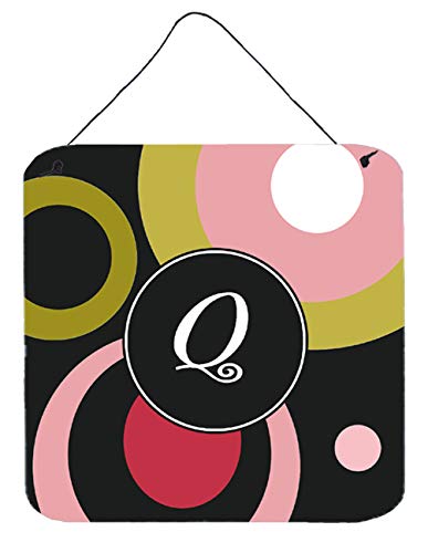 Caroline's Treasures AM1001-QDS66 Monogram - Retro in Black Wall or Door Hanging Prints Aluminum Metal Sign Kitchen Wall Bar Bathroom Plaque Home Decor, 6x6, Multicolor