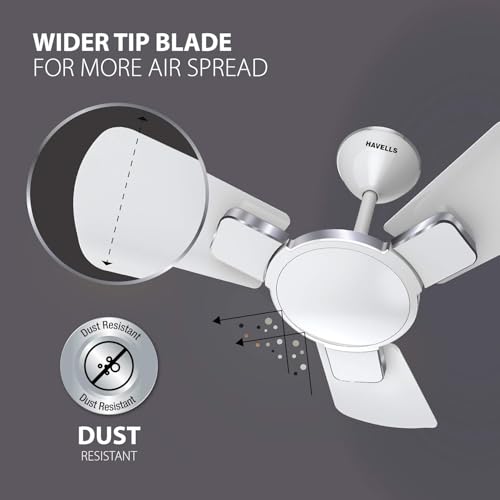 Image of Havells Enticer ES 600mm Decorative, Dust Resistant, High Speed Ceiling Fan (Pearl White Chrome)