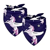Angel Unicorn Star Night Navy Background Dog Bandanas Adjustable Fit Offered Accessories Decoration