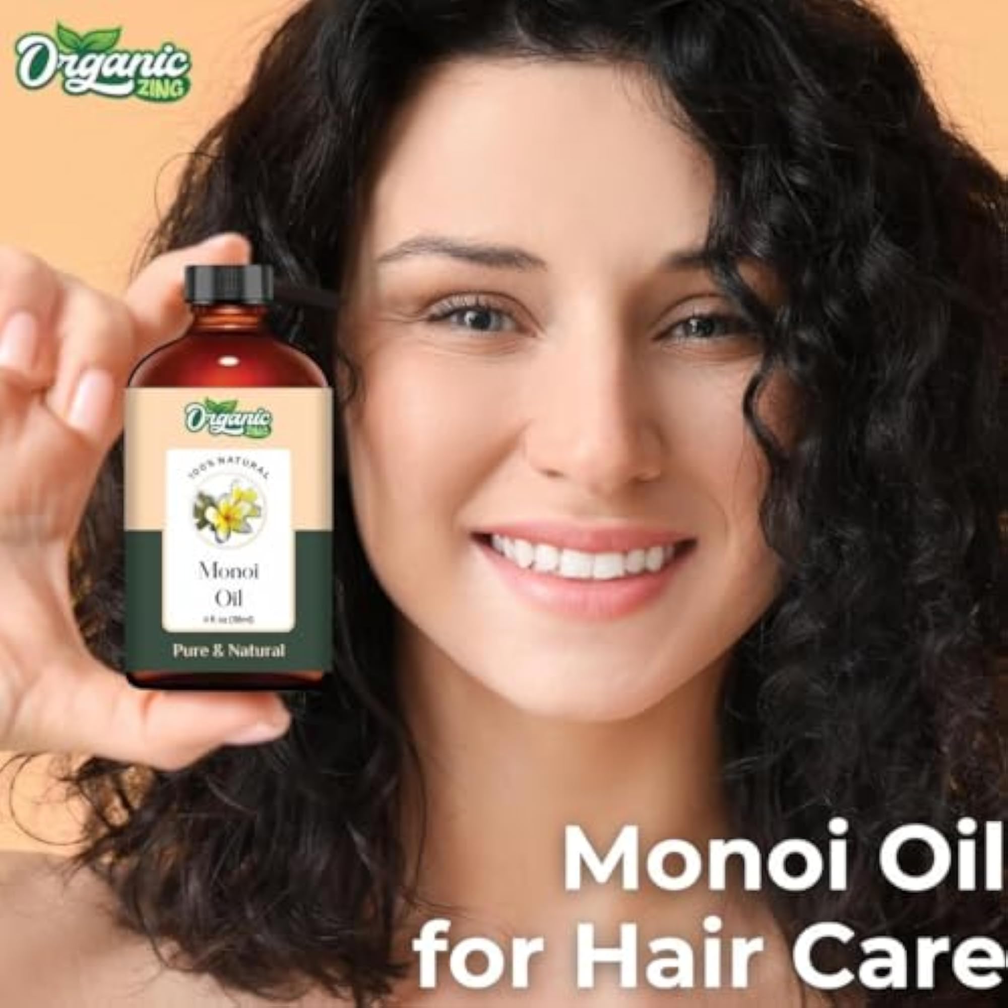 Organic Zing Monoi Essential Oil, 118ml for Aroma & Skincare