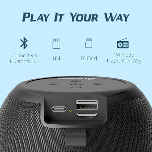 Image of Groove BOP Big Impact 14W Powerful Sound, with up to 8Hrs of Playtime, Tru HD Bass, Advanced Bluetooth 5.3, Multiple Compatibility Connections, RGB Light - Midnight Black