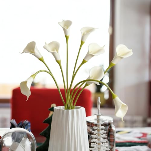 GrainBuds Calla Lily Artificial Flowers 16 PCS 25" Real Touch Long Stem Faux Calla Lillies for DIY Wedding Bouquet Party Home Decor (White) by GrainBuds - Image 6